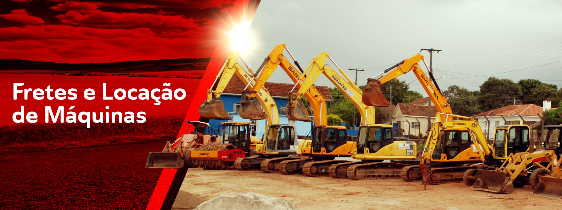 [BANNER] Transcarvalho locação de máquinas para serviços de Terraplanagem, Drenagem, Demolição, Aterros e Escavação